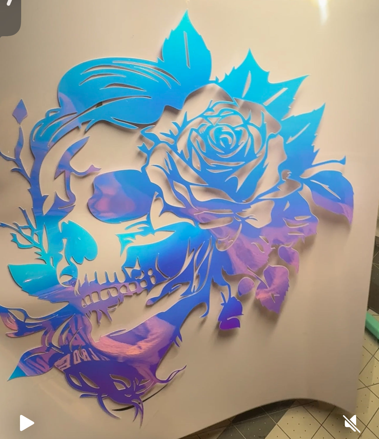 Floral Skull Decal8 10 Inch