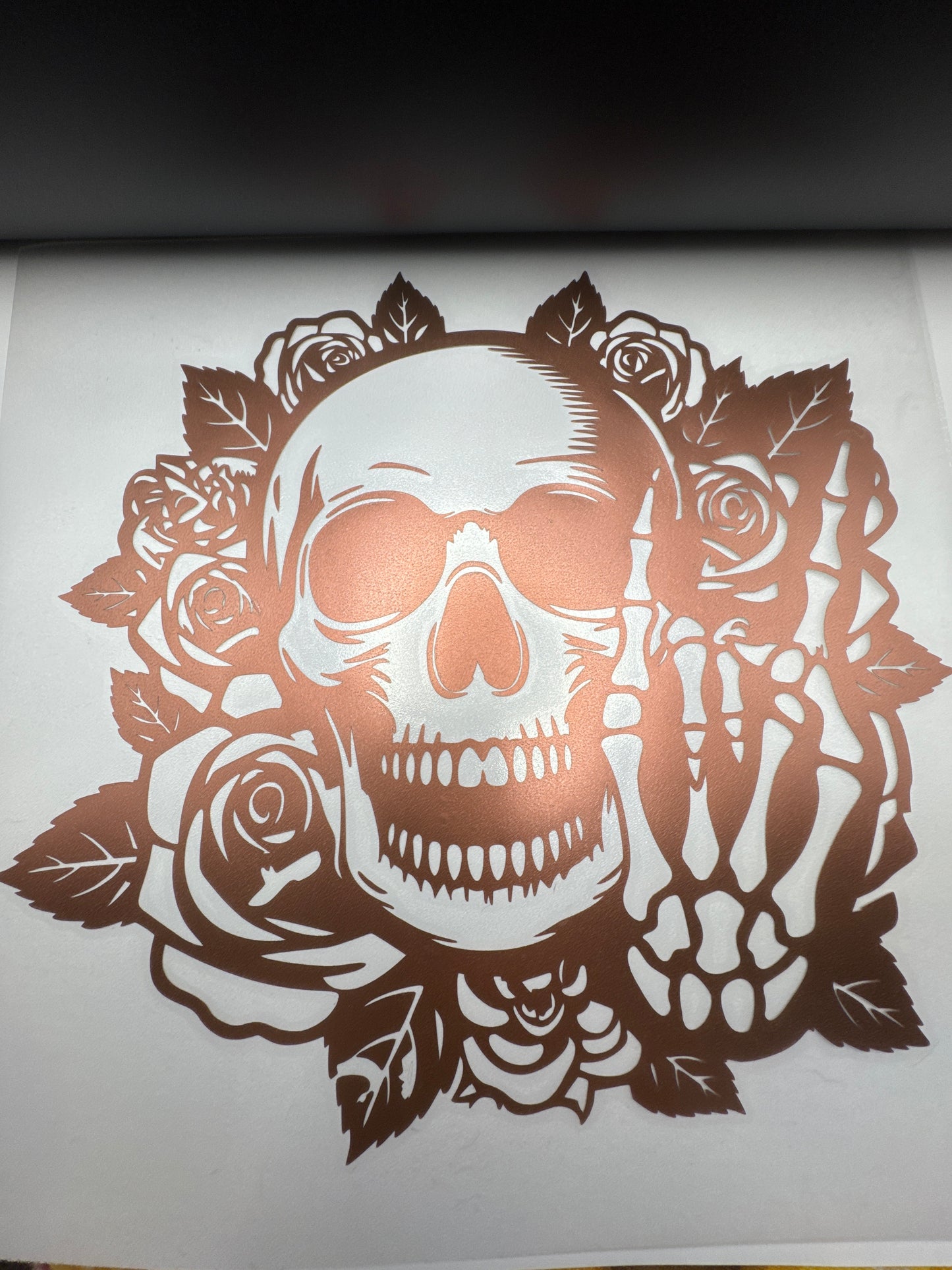 Floral Skull Decal #15 11 Inches