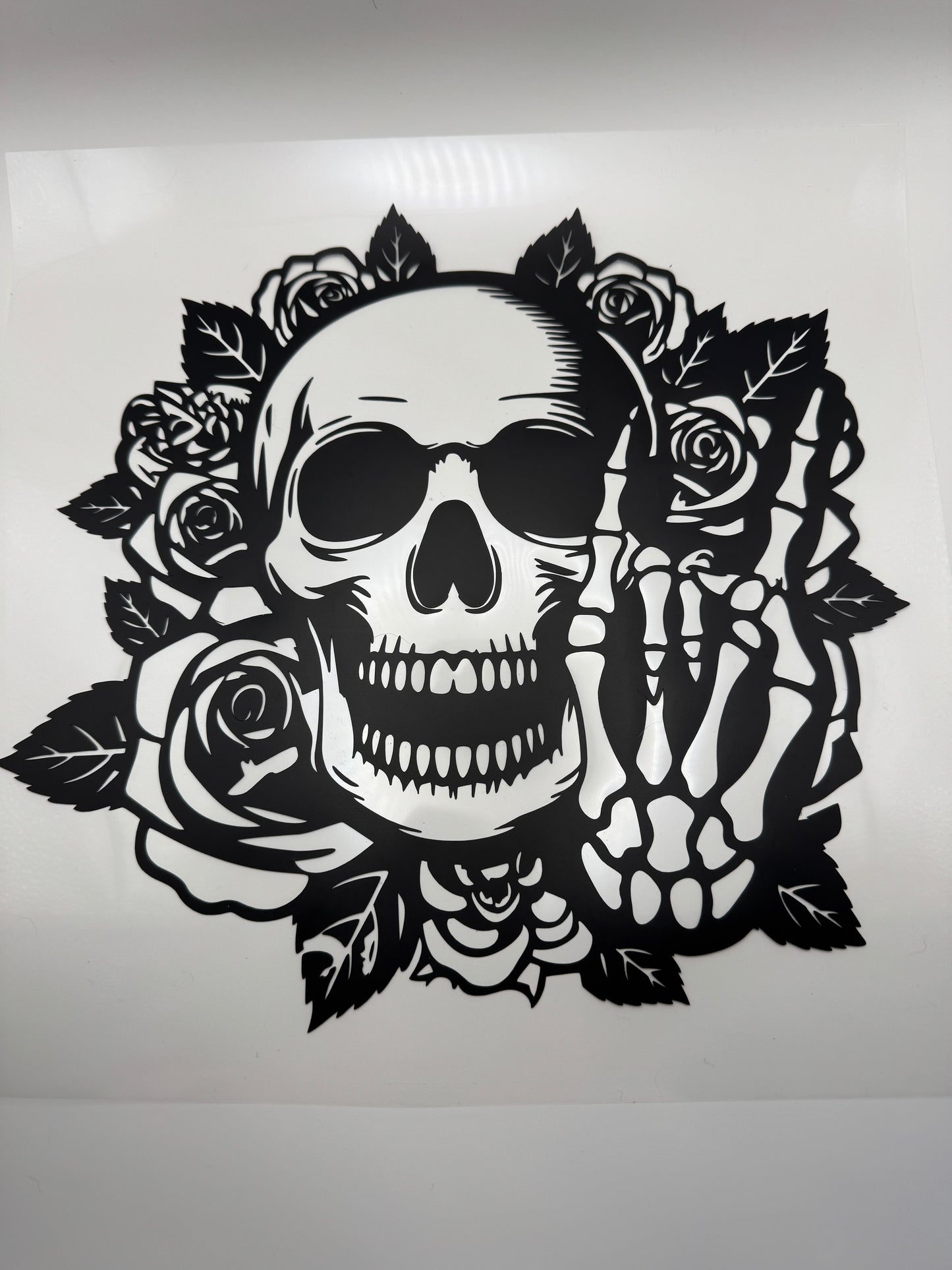 Floral Skull Decal #15 11 Inches