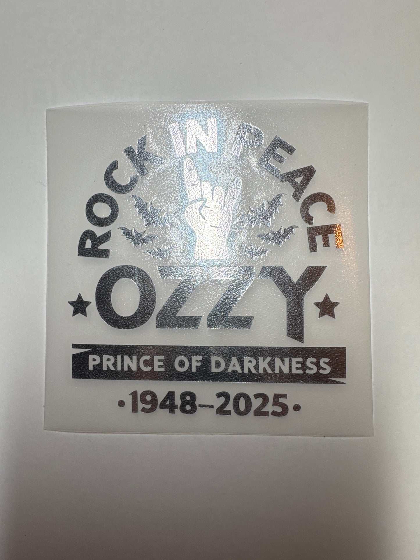 Ozzy ROCK IN PEACE 4X4 inch Decal