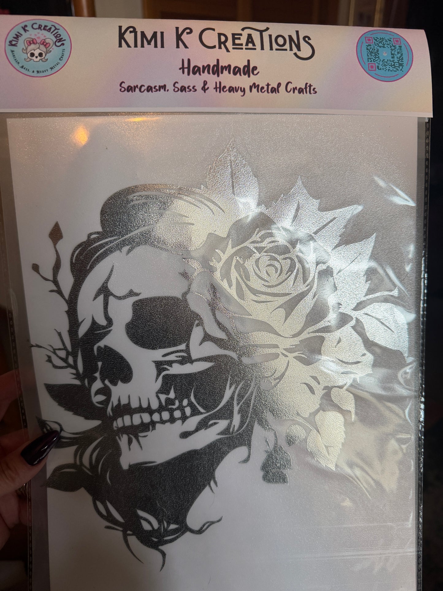 Floral Skull Decal8 10 Inch