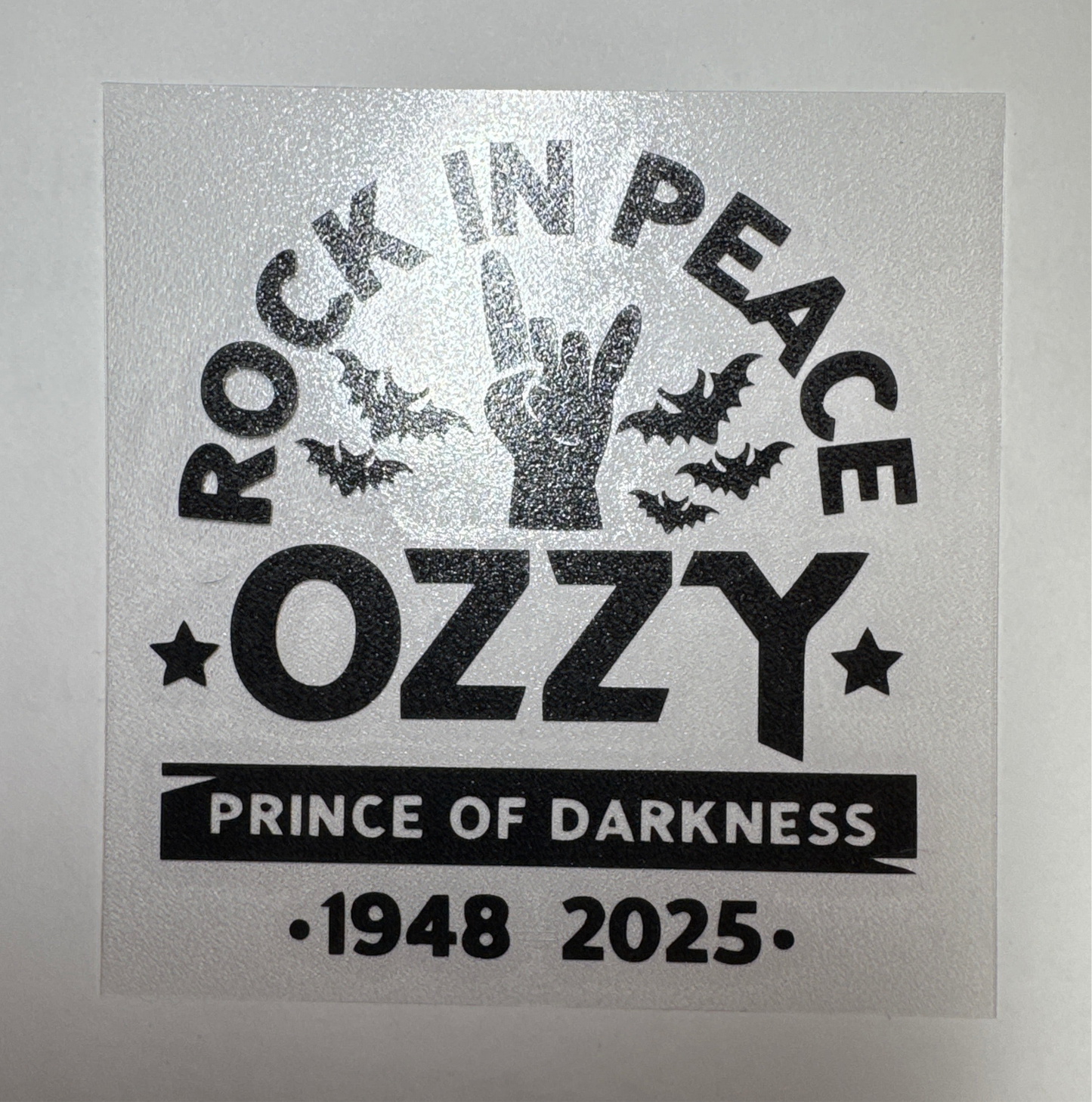 Ozzy ROCK IN PEACE 4X4 inch Decal