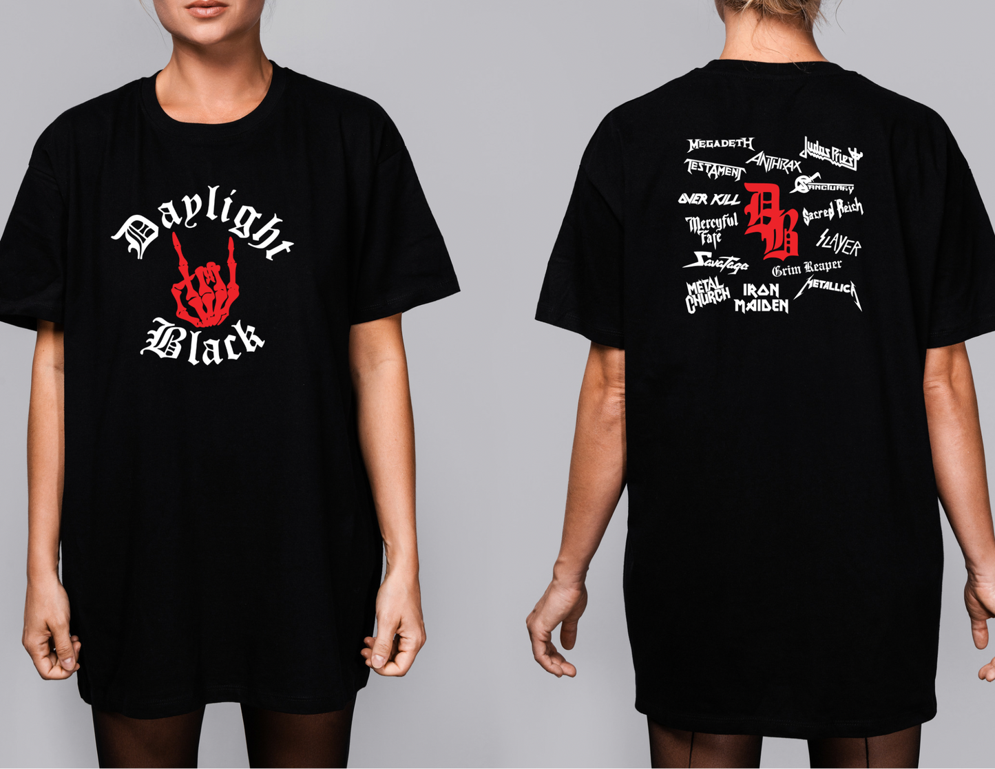 Daylight Black Double Sided Horns and Artists T-shirt