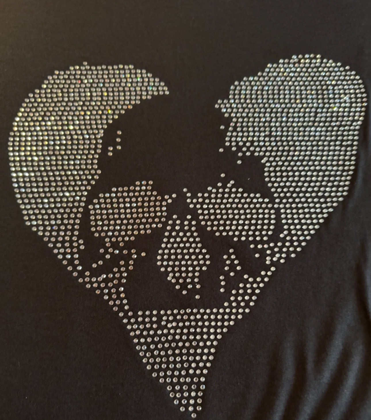 Rhinestone Skull Heart T shirt
