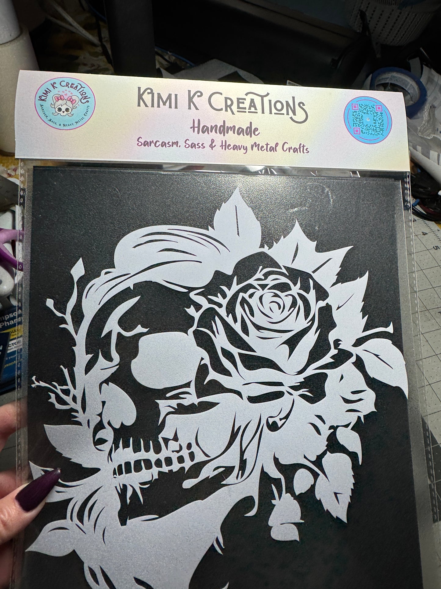 Floral Skull Decal8 10 Inch