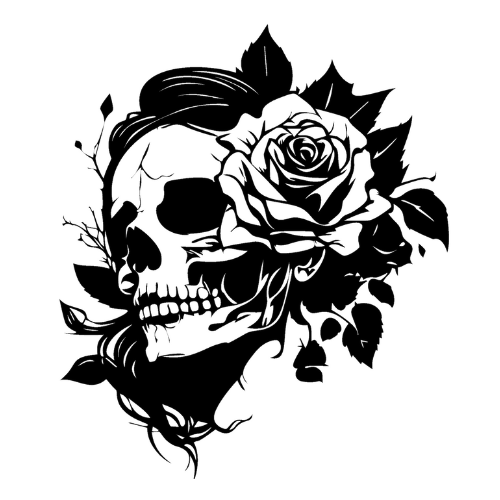 Floral Woman Skull Decal
