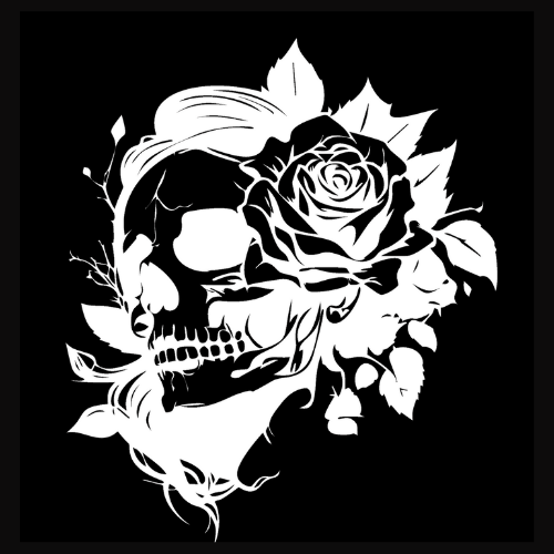 Floral Woman Skull Decal