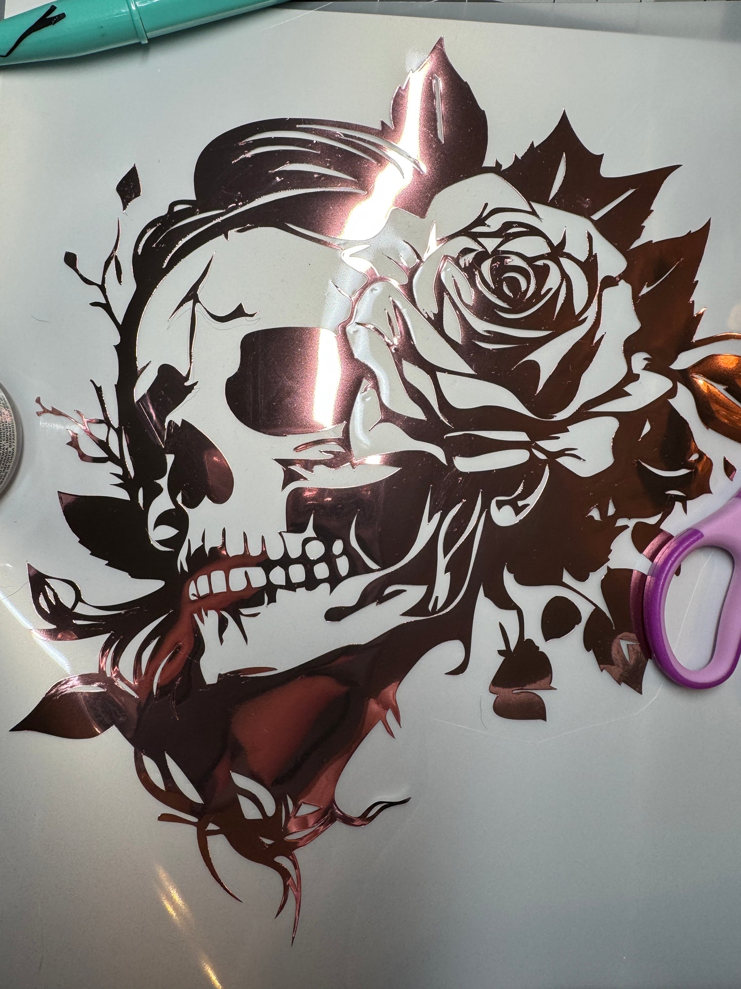 Floral Skull Decal8 10 Inch