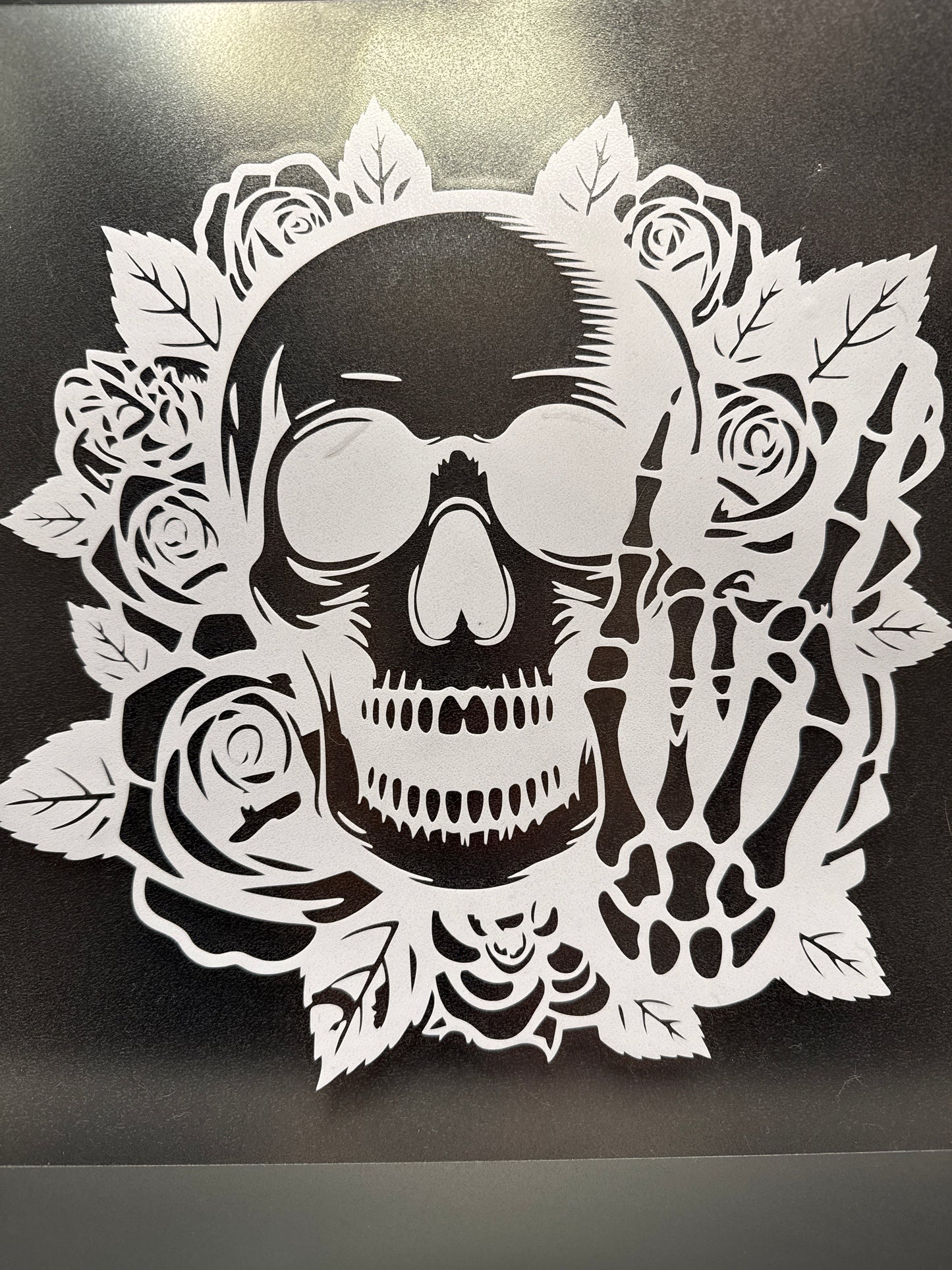 Floral Skull Decal #15 11 Inches