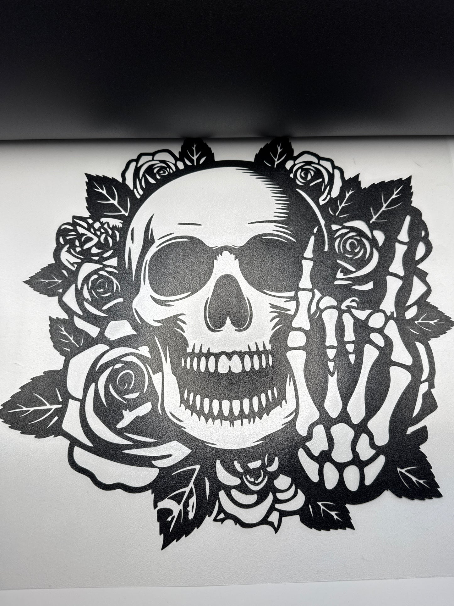 Floral Skull Decal #15 11 Inches