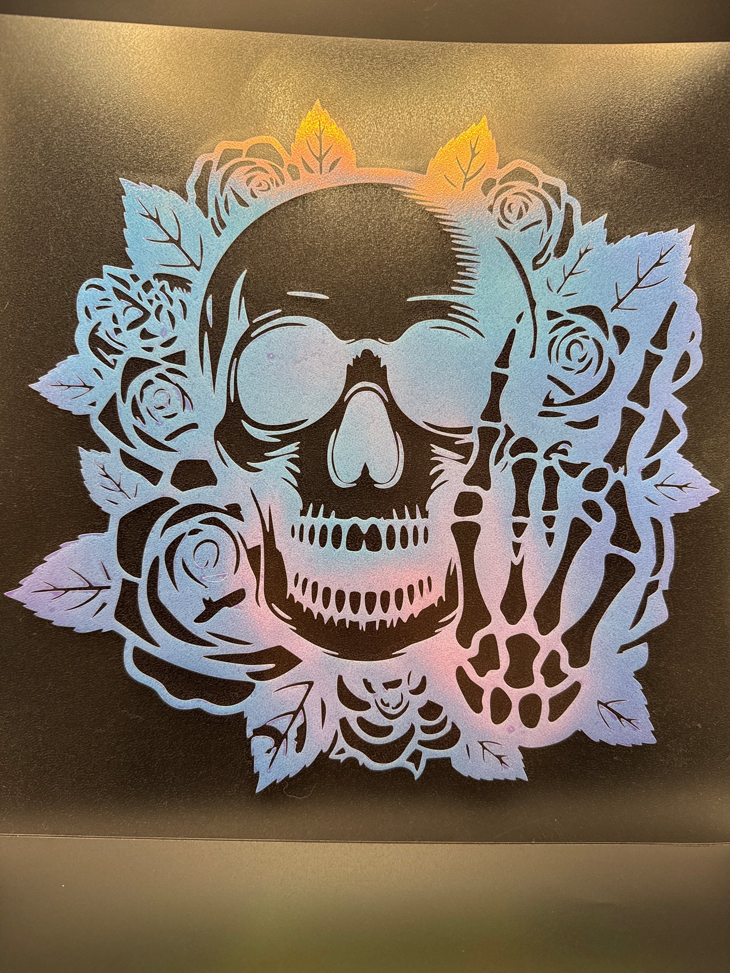 Floral Skull Decal #15 11 Inches
