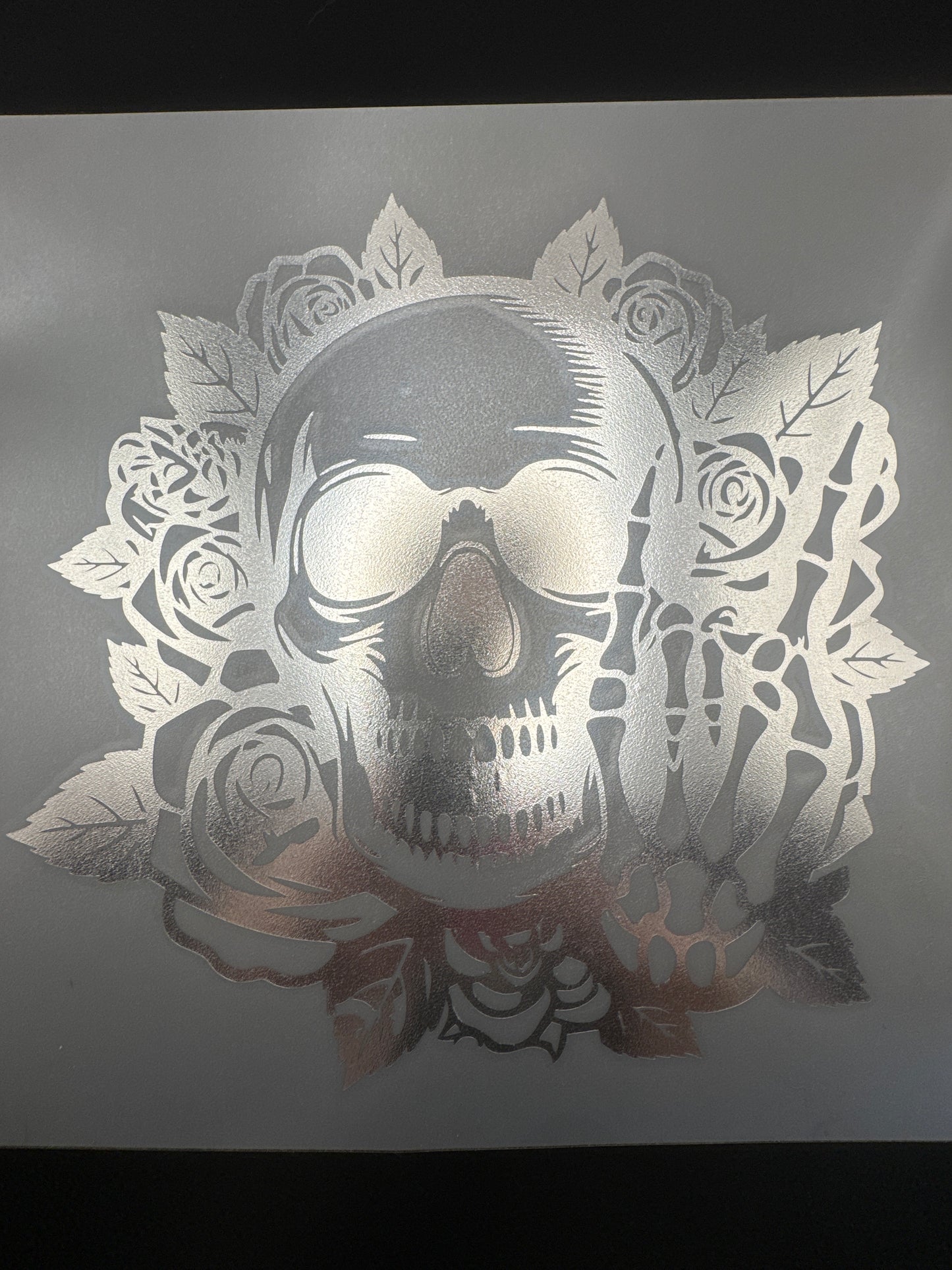 Floral Skull Decal #15 11 Inches