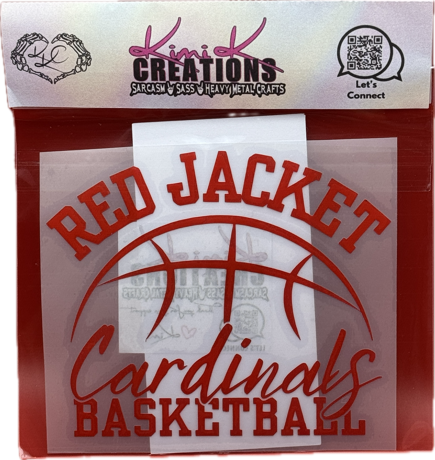 RJ Cardinals Basketball 5 inch Decal