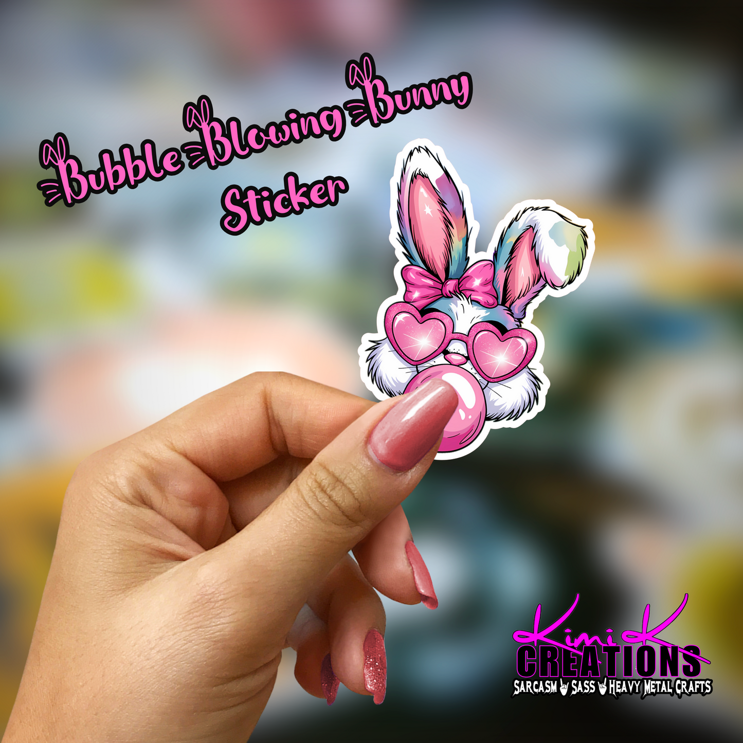 Bubble Blowing Bunny Sticker