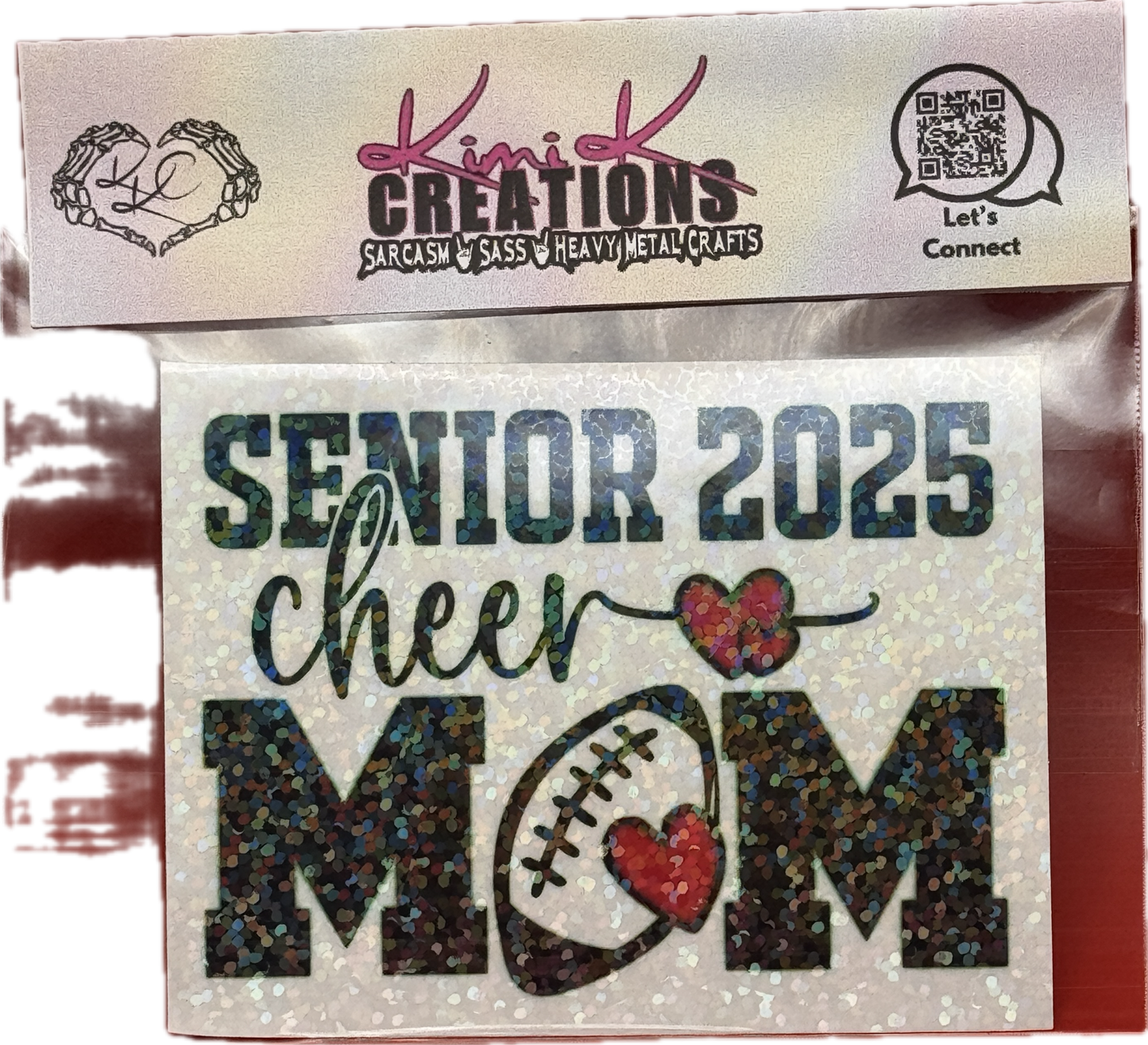 Senior Cheer Mom 3 inch Holographic Sticker