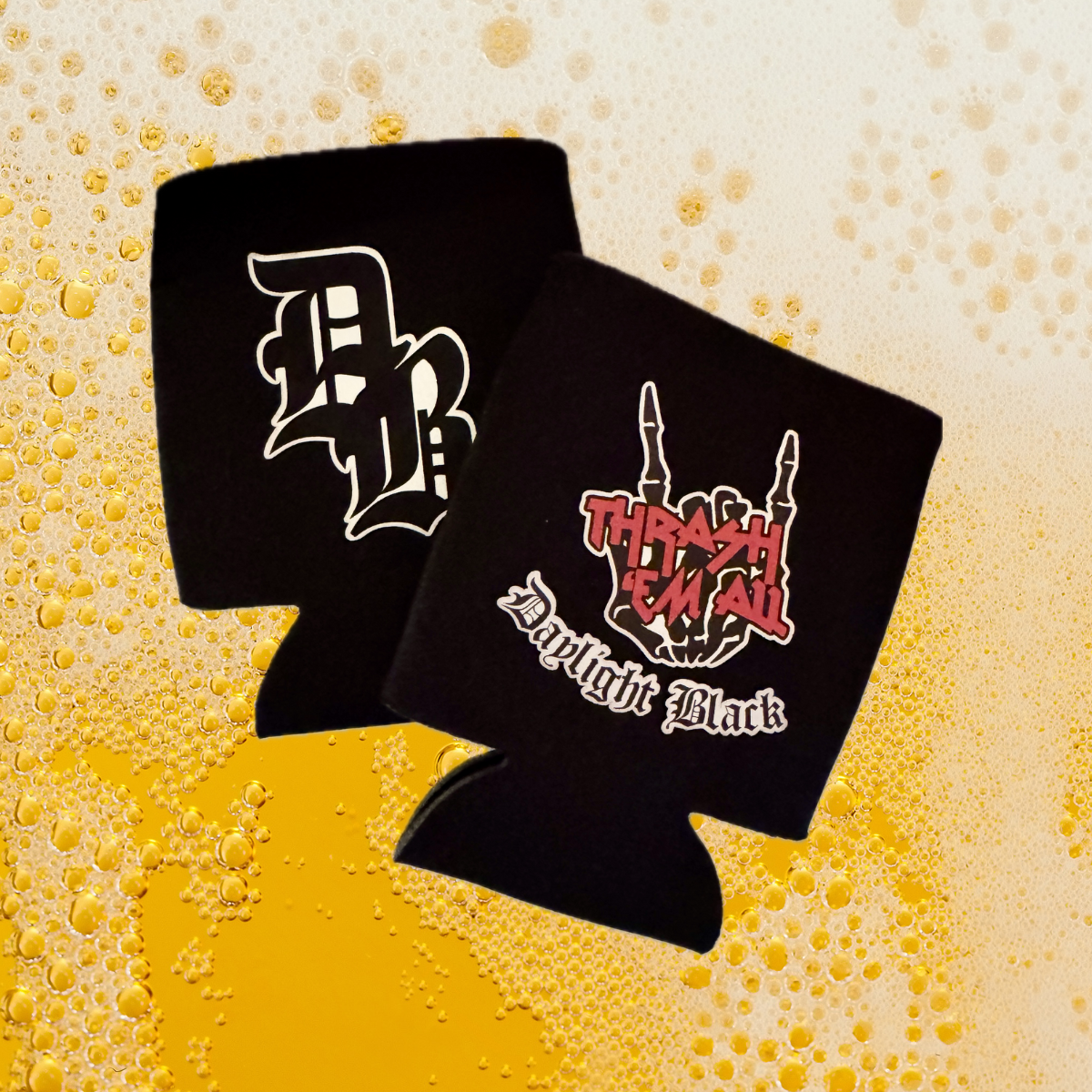 Daylight Black Double Sided Thrash 'em All Koozies