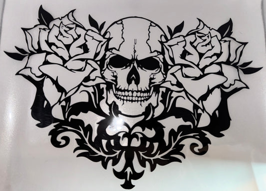Skull With Roses Decal 18