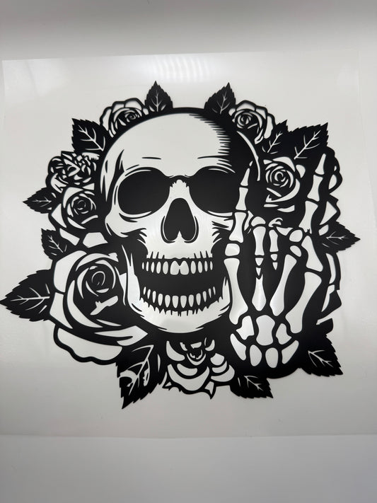 Floral Skull Decal #15 11 Inches