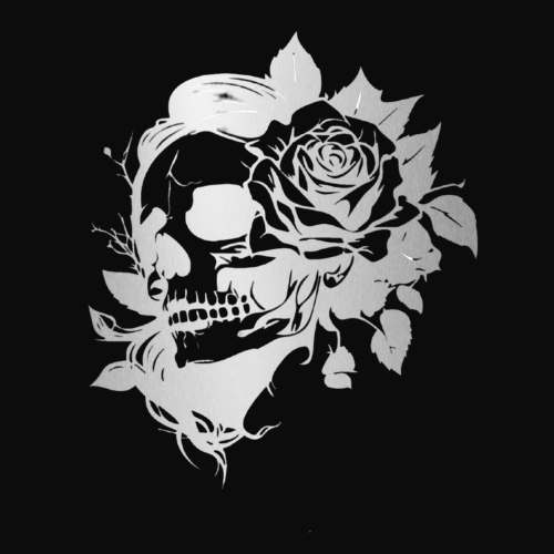 Floral Woman Skull Decal