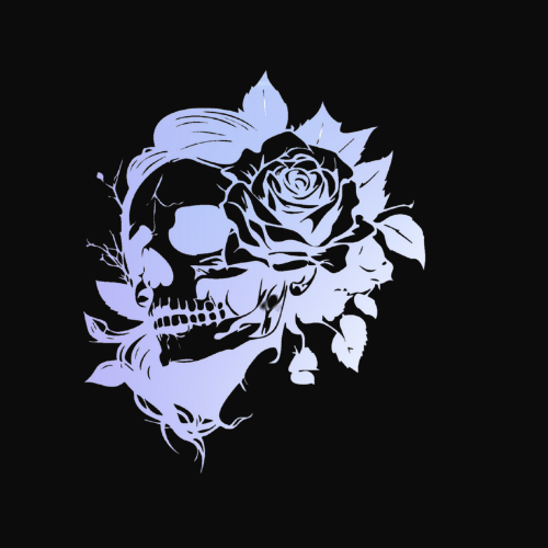 Floral Woman Skull Decal