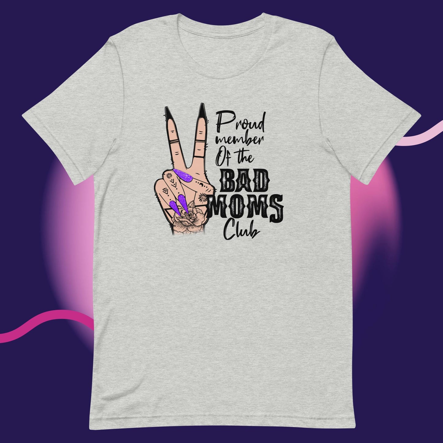Bad Mom's Club Proud Member Tattoo Style T Shirt