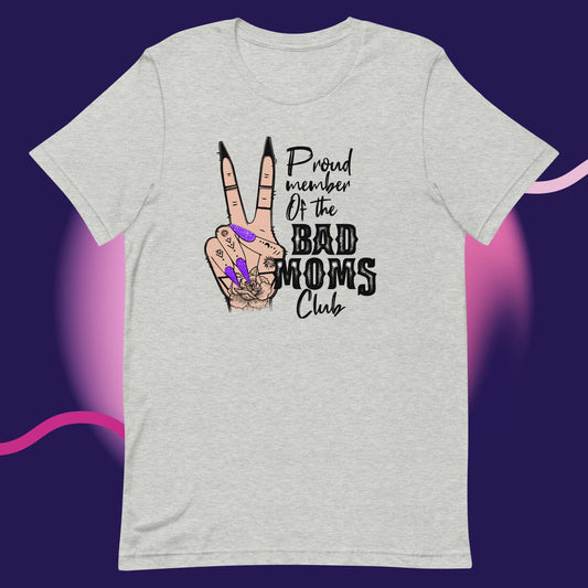 Bad Mom's Club Proud Member Tattoo Style T Shirt