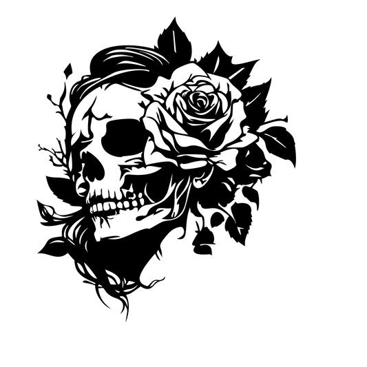 Floral Skull Decal8 10 Inch