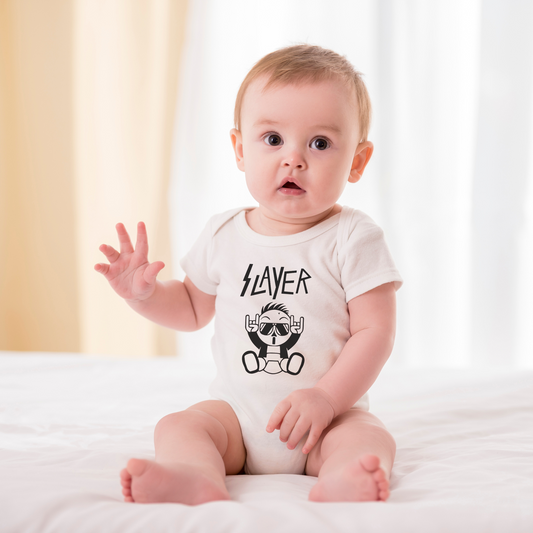 Slayer Baby Throwing Horns Onsie